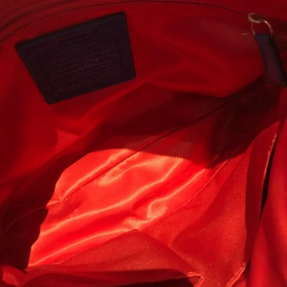 Coach Handbag Shoulder Poppy Blue Purple Red Plaid Tartan Purse Bag G1282-21622 - Picture 8 of 9